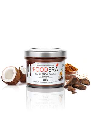 Кокосова паста «ШОКОЛАД З ЦУКРОМ» 200г від FOODERA
