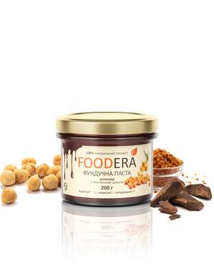 Фундучна паста «ШОКОЛАД З ЦУКРОМ» 200г від FOODERA
