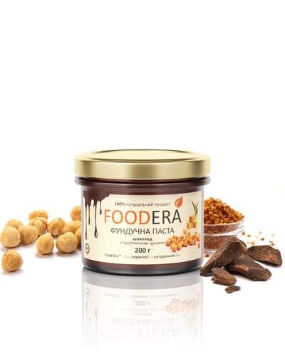 Фундучна паста «ШОКОЛАД З ЦУКРОМ» 200г від FOODERA