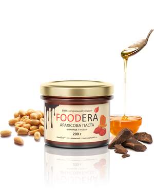 Арахісова паста «ШОКОЛАД З МЕДОМ» 200г від FOODERA