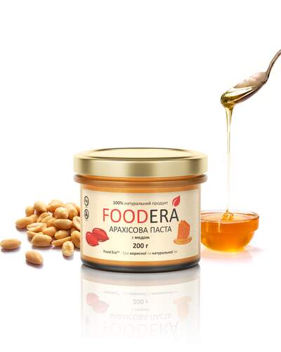 Арахісова паста «З МЕДОМ» 200г від FOODERA