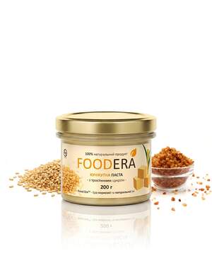 Кунжутна паста «З ТРОСТИННИМ ЦУКРОМ» 200г від FOODERA