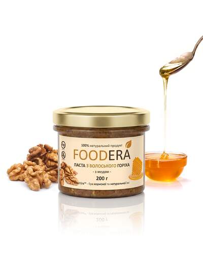 Паста з волоського горіха «З МЕДОМ» 200г від FOODERA